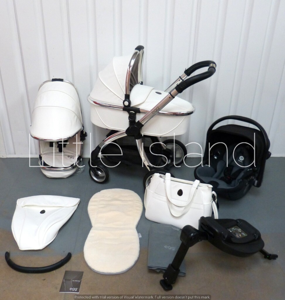 swan white egg pram